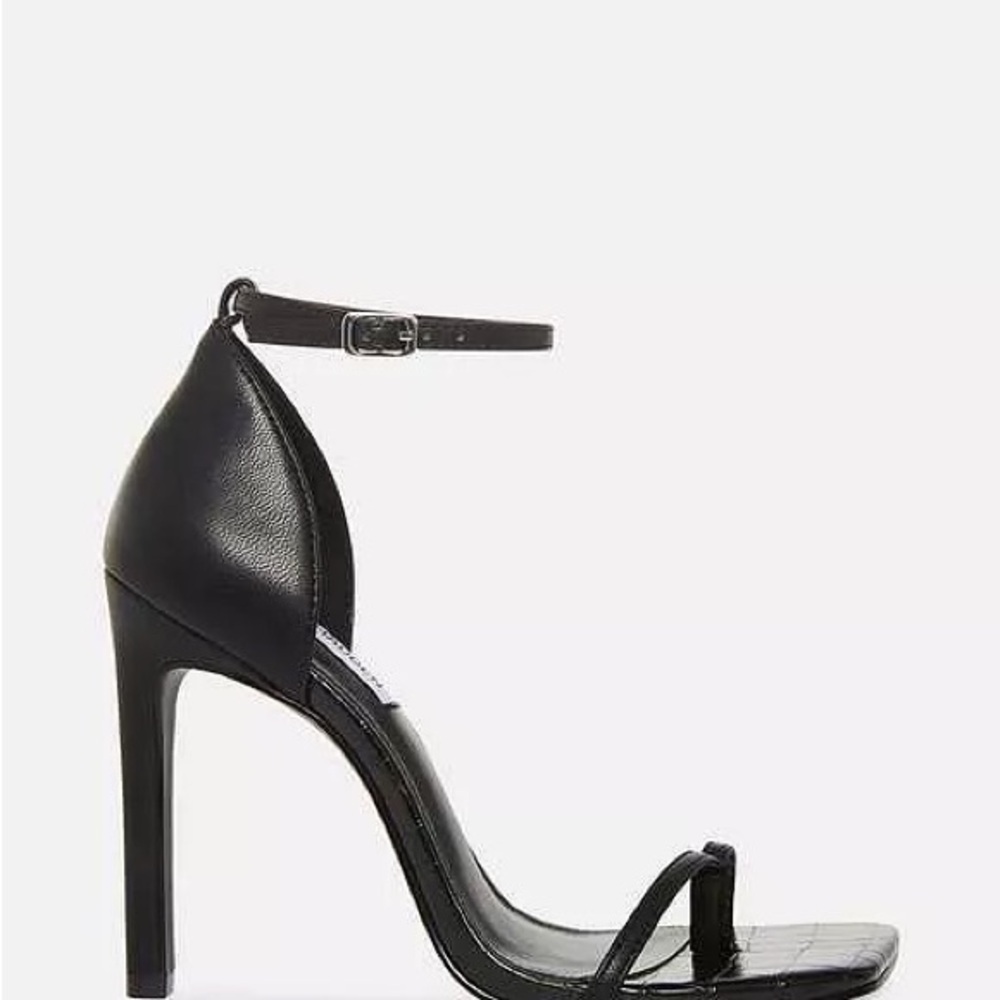 Steve Madden Black Stiletto Heels with Ankle Strap